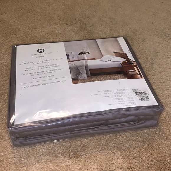 NIP Hotel Collection (from Macy's) - 400 Thread Count Full Sheet Set, Slate Gray - Picture 4 of 9